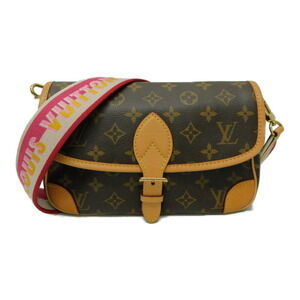 Louis Vuitton Diane NM Shoulder Bag Monogram Fuchsia Brown Pink Flowers